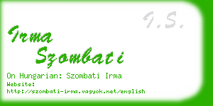 irma szombati business card